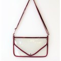 9167 -BURGUNDY LINING TRANSPARENT CLUTCH BAG